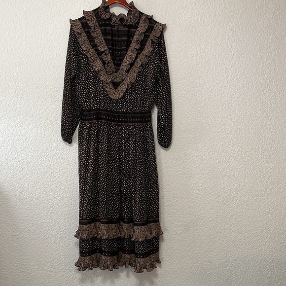 Vintage Diane Freis Georgette Boho Prairie Dress - Picture 13 of 16